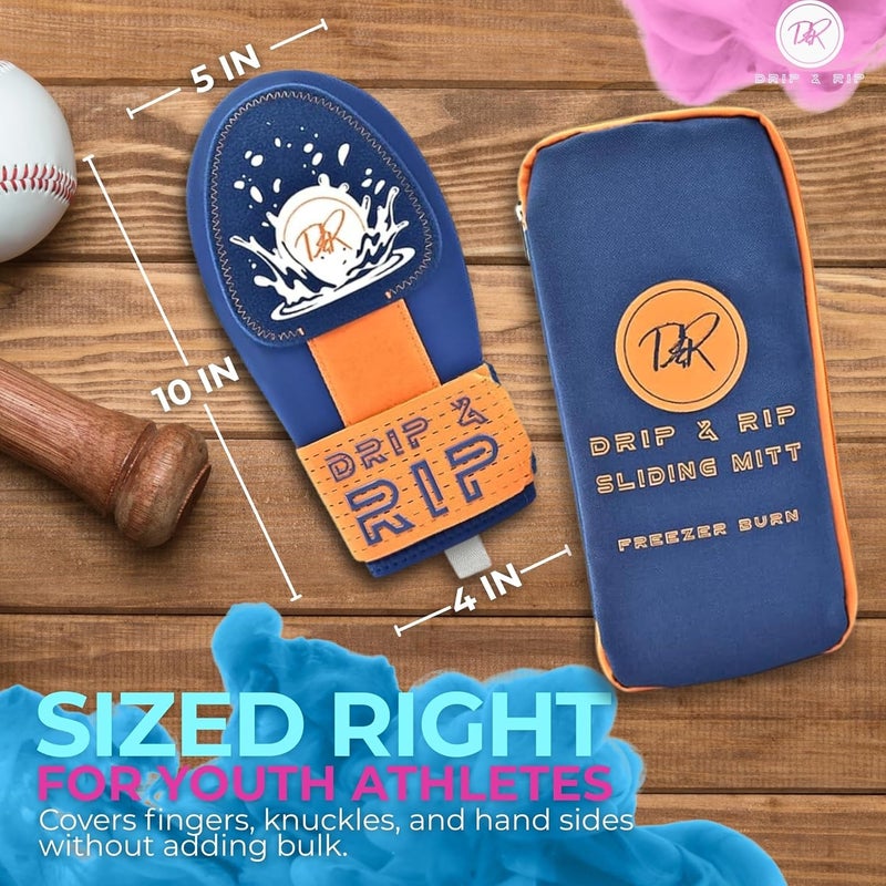 Drip & Rip Sliding Mitt Youth for Baseball & Softball - Ice Cream Sliding Mitt Design with Hand Protection - Base Running, Breathable, Durable, Ambidextrous - Ages 10+ - Image 5
